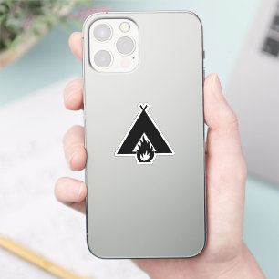 Kampeer Symbool Sticker