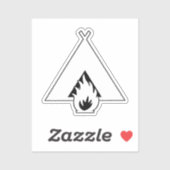Kampeer Symbool Sticker (Vel)