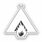 Kampeer Symbool Sticker (Voorkant)
