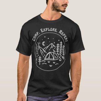 Kampeer Verken Herhaal vintage T-shirt