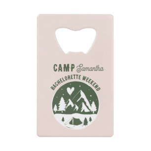 Kampeer vrijgezellenfeest Camping Bach Weekend Roz Kredietkaart Flessenopener