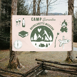 Kampeer vrijgezellenfeest Camping Bach Weekend Roz Spandoek