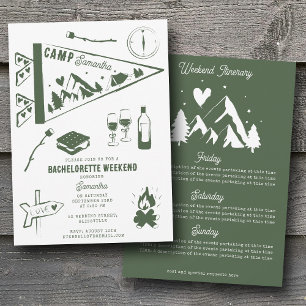 Kampeer vrijgezellenfeest camping weekend agenda kaart