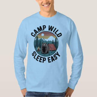 Kampeer Wild Slaap Easy-Beren Kamperen Vintage Zon T-shirt