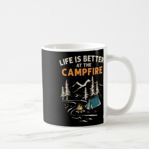 Kampeerder Kampeer Kamp Kampeer vuur Leven Is Bete Koffiemok