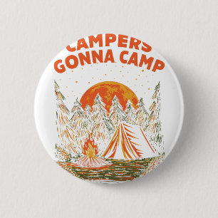 Kampeerders gaan kamperen Zomer Vakantie Tropische Ronde Button 5,7 Cm