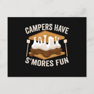 Kampeerders Hebben S'mores Pret Grappige Kampeerli Briefkaart