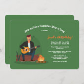 Kampeerfeest Sing-a-long Birthday Celebration Kaart (Voorkant / Achterkant)