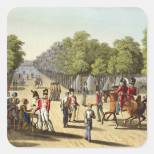 Kampeering van het Britse leger in de Bois de Boul Vierkante Sticker