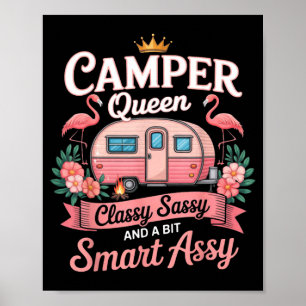 Kampeerkoningin Cly Sy Slimme Y Kamperen Rv Vrouwe Poster