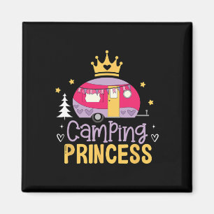Kampeerprinses Camper Buiten Avonturier Verkennen Magneet