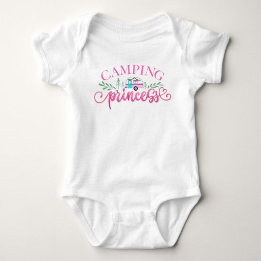 Kampeerprinses Roze Camper Avontuur Romper (Voorkant)