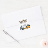kampeerster | Rustiek Baby shower Favor Vierkante Sticker (Envelop)