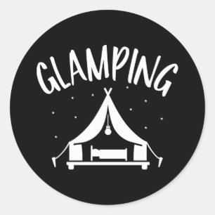 kampeertent ronde sticker