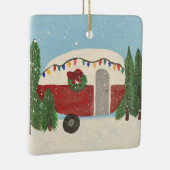 Kampeertrailer met Kerstmis Keramisch Ornament (Rechts)