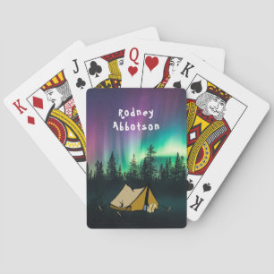 Kampement onder het Noorderlicht - Personaliseer Pokerkaarten