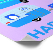 KAMPEN. Campervan Vanlife RV Trailer Pink Poster (Hoek)