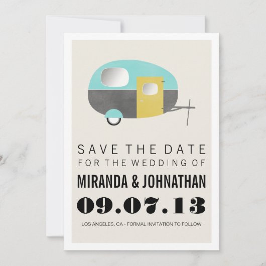 KAMPER-ontwerpfoto HAPPY Save the Date Invitae (Voorkant)