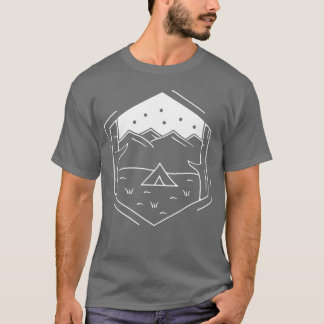 Kamperen aan de voet van de berg meisje t-shirt