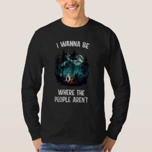 Kamperen Bos Man bij Vuur Rugzak Natuurlijke Tent T-shirt