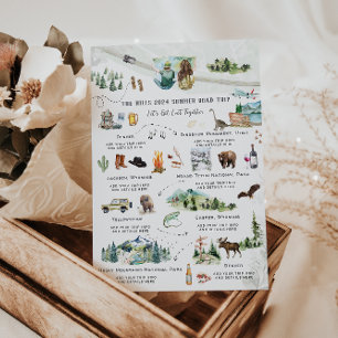 Kamperen in de bergen Zomer roadtrip reisplan Kaart