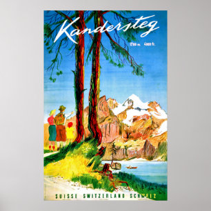 Kamperen in Kandersteg, Zwitserland Poster