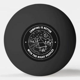 Kamperen is beter met de juiste mensen pingpongballen