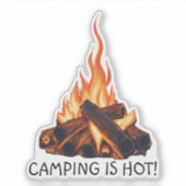 Kamperen is heet! waterdicht sticker (Voorkant)
