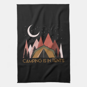 Kamperen Is In Tent Grappig Kamperen Theedoek