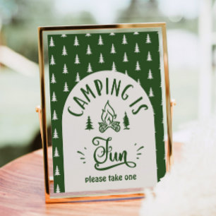 Kamperen is leuk Een gelukkige camper Poster