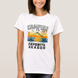 Kamperen is mijn favoriete seizoen, outdoor trip t-shirt