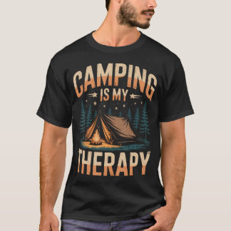 Kamperen Is Mijn Therapie Leuk Kampeer Vuurtje Fam T-shirt