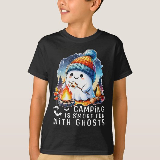 Kamperen is Smore Fun With Ghosts Funny Halloween T-shirt (Voorkant)