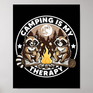 Kamperen is therapie hike kampeerliefhebber wasber poster