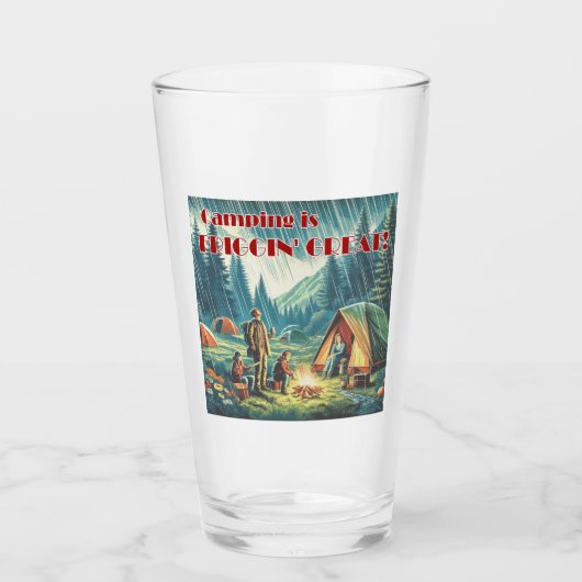 Kamperen is verbijsterend grote grappige regen glas (Voorkant)