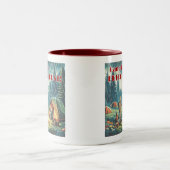 Kamperen is verbijsterend grote grappige regen tweekleurige koffiemok (Center)