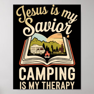 Kamperen jesus christus religie christelijke campe poster