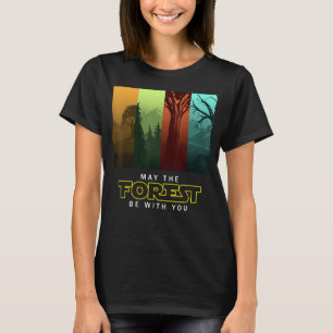 kamperen kan het bos zijn met u Earth D T-shirt