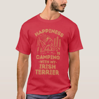 Kamperen met irishterrier-familie t-shirt