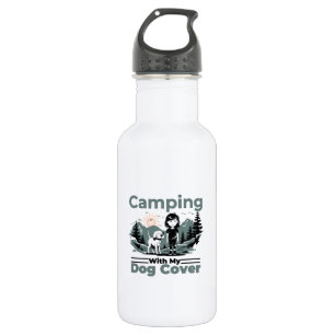Kamperen met mijn hond Roestvrij staal Waterfles