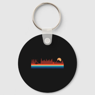 Kamperen Wandelen Natuur Bergen Retro Stijl 80's Sleutelhanger