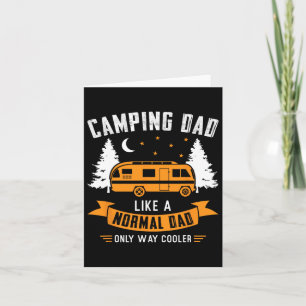Kamperende papa, net als een normale papa, alleen  kaart