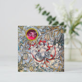 KAMPERFOELIE Rode Ruby Monogram Glansmetaal Kaart (Staand voorkant)