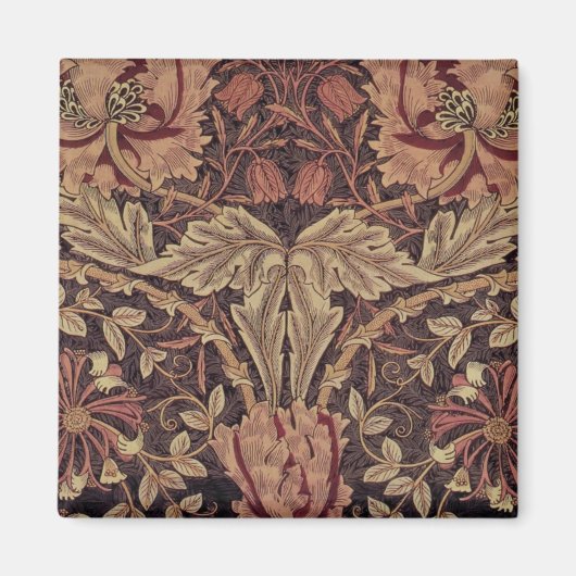 Kamperfoelie van William Morris, Tuin Bloemen Kuns Magneet (Voorkant)