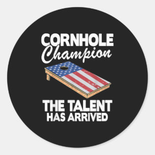 Kampioen American Flag Board Funny Cornhole Ronde Sticker