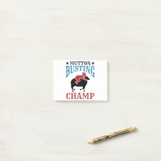 Kampioen Schapenrijden Mutton Busting Post-it® Notes (Op bureau)