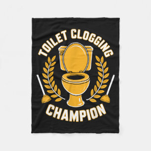 Kampioen Verstoppen Toilet Grappige Plunger Humor Fleece Deken