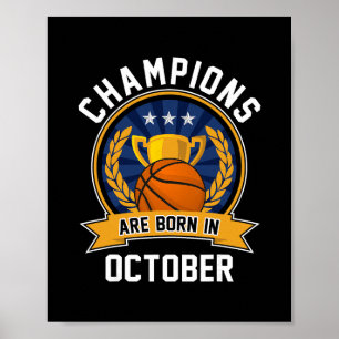 Kampioenen Worden Geboren In Oktober Sketll Verjaa Poster