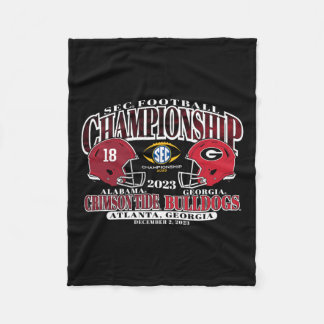Kampioenschap 2023 Alabama V Georgië Football Zwar Fleece Deken
