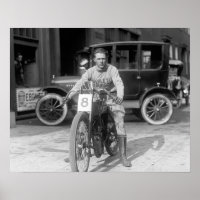 Kampioensmotorcoureur, 1922. Oude foto